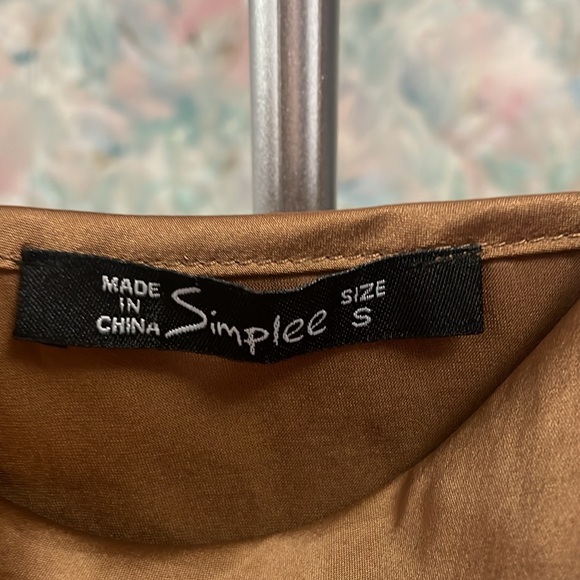 Simplee Cowl Neck Satin Tank Top - Picture 3 of 3